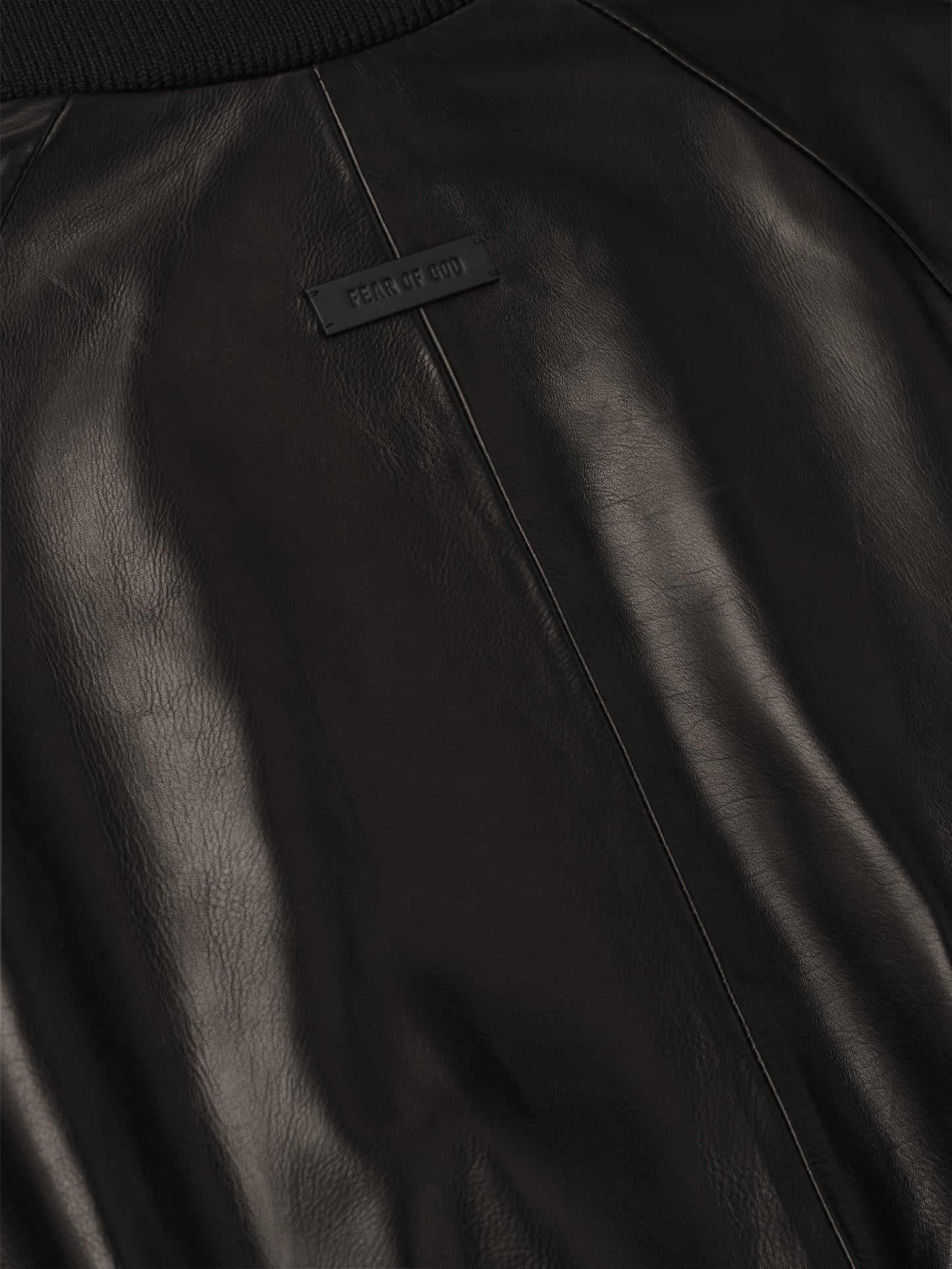 Leather Raglan Bomber Jacket