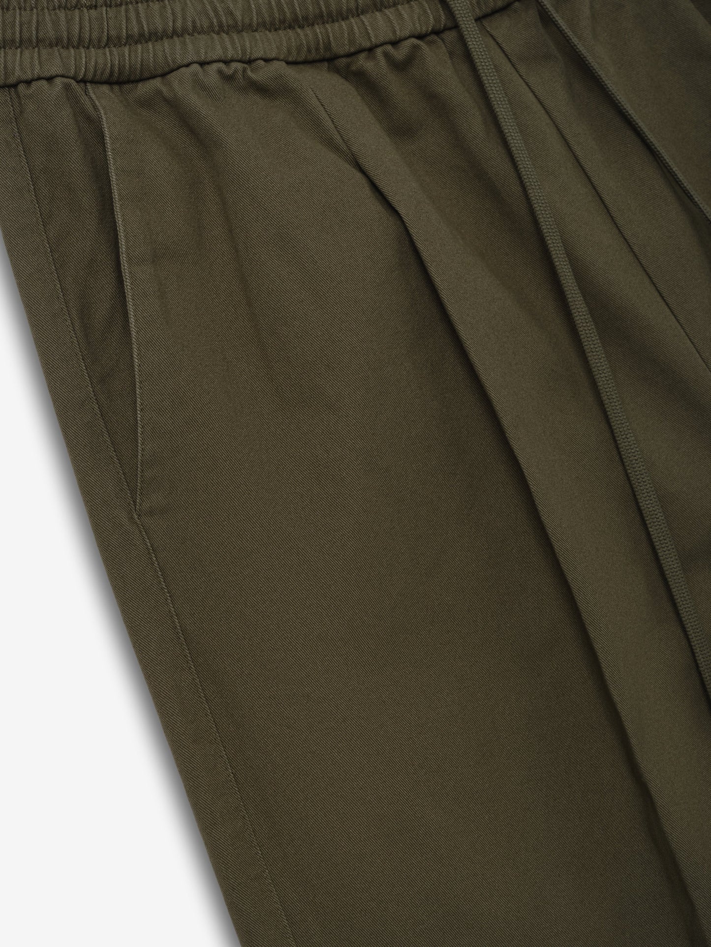 Cotton Twill Pleat Front Drawstring Pant
