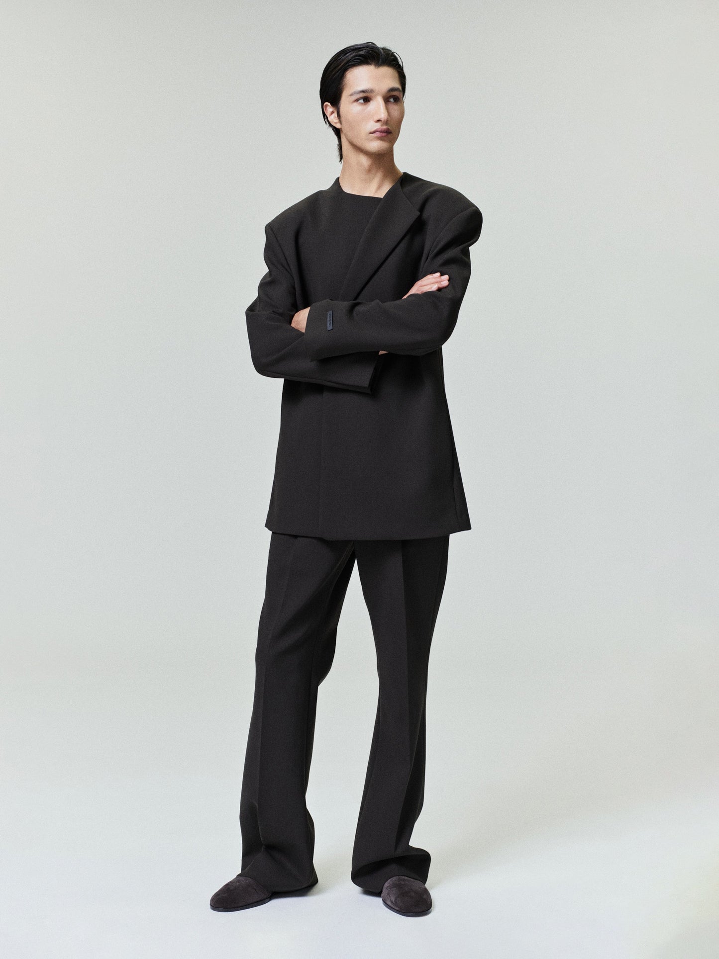 Double Weave Wool Crewneck Jacket