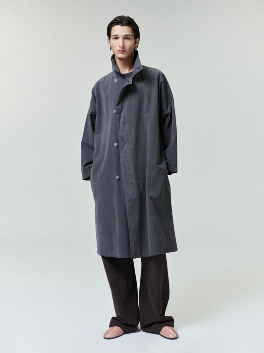 Garment-Dyed Cropped Sleeve Car Coat