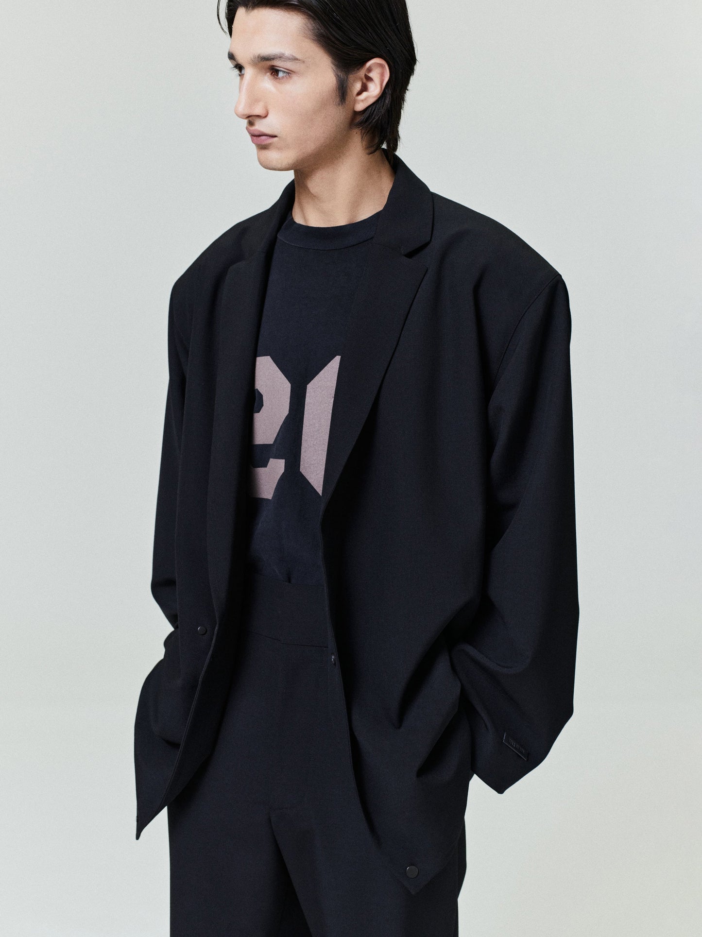Wool Ripstop Relaxed Long Jacket