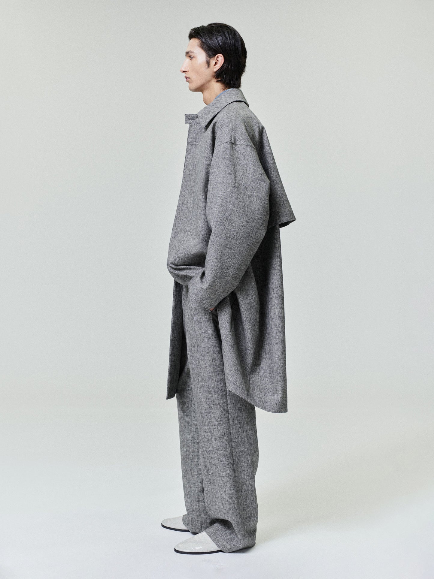 Mouline Wool Relaxed Trench Coat