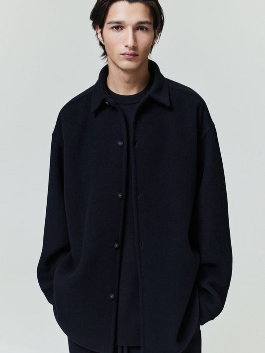 Double Face Wool Cashmere Relaxed Shirt