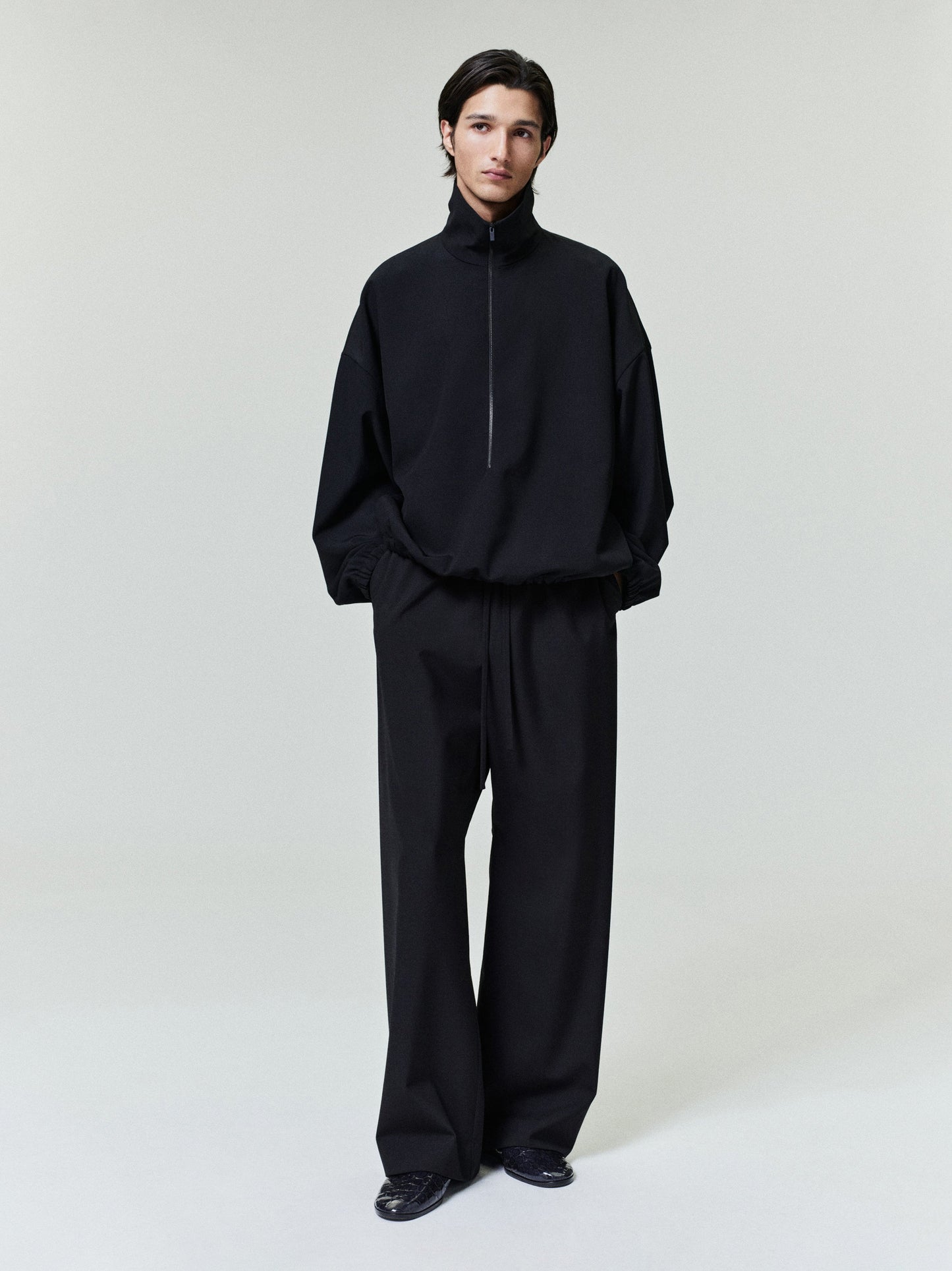 Wool Ripstop Half Zip Track Jacket