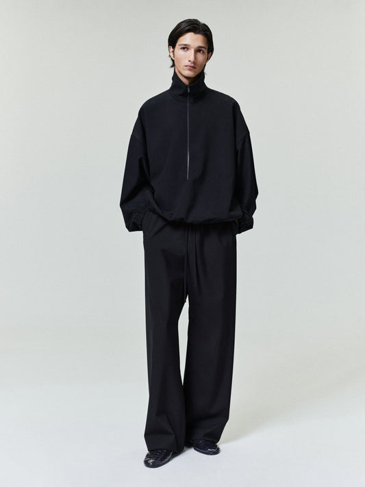 Wool Ripstop Half Zip Track Jacket