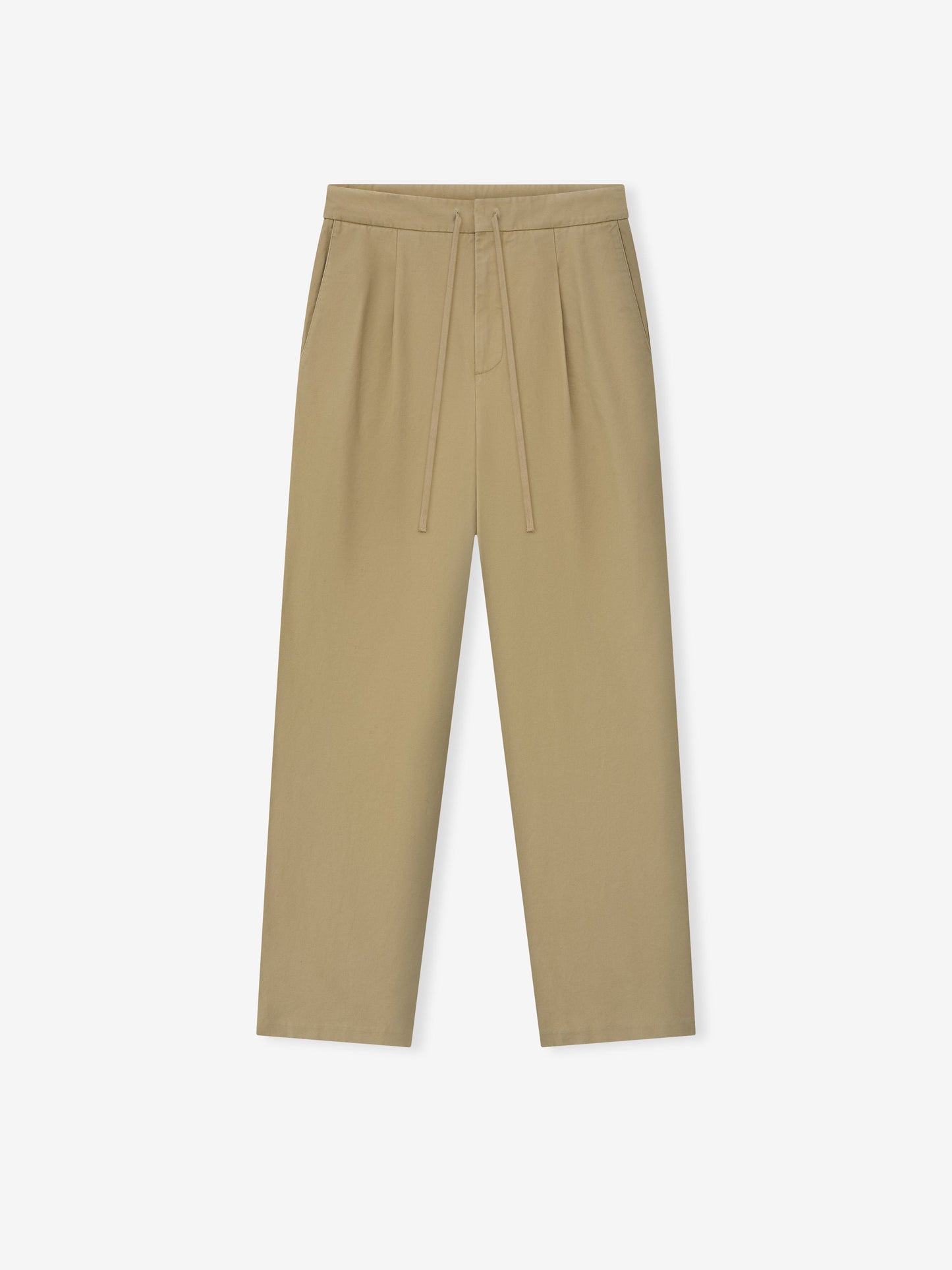 Cotton Canvas Pleat Front Pant