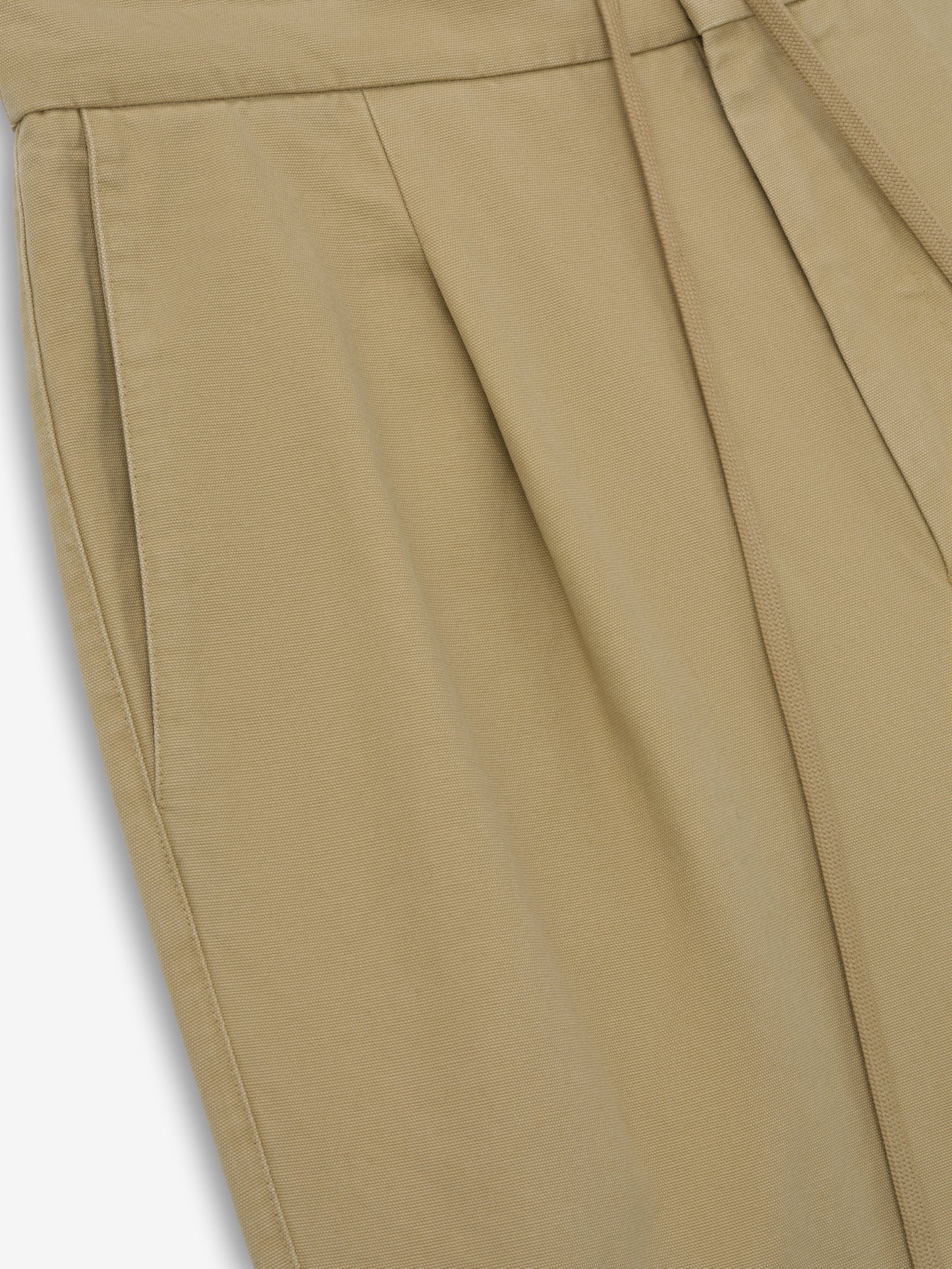 Cotton Canvas Pleat Front Pant