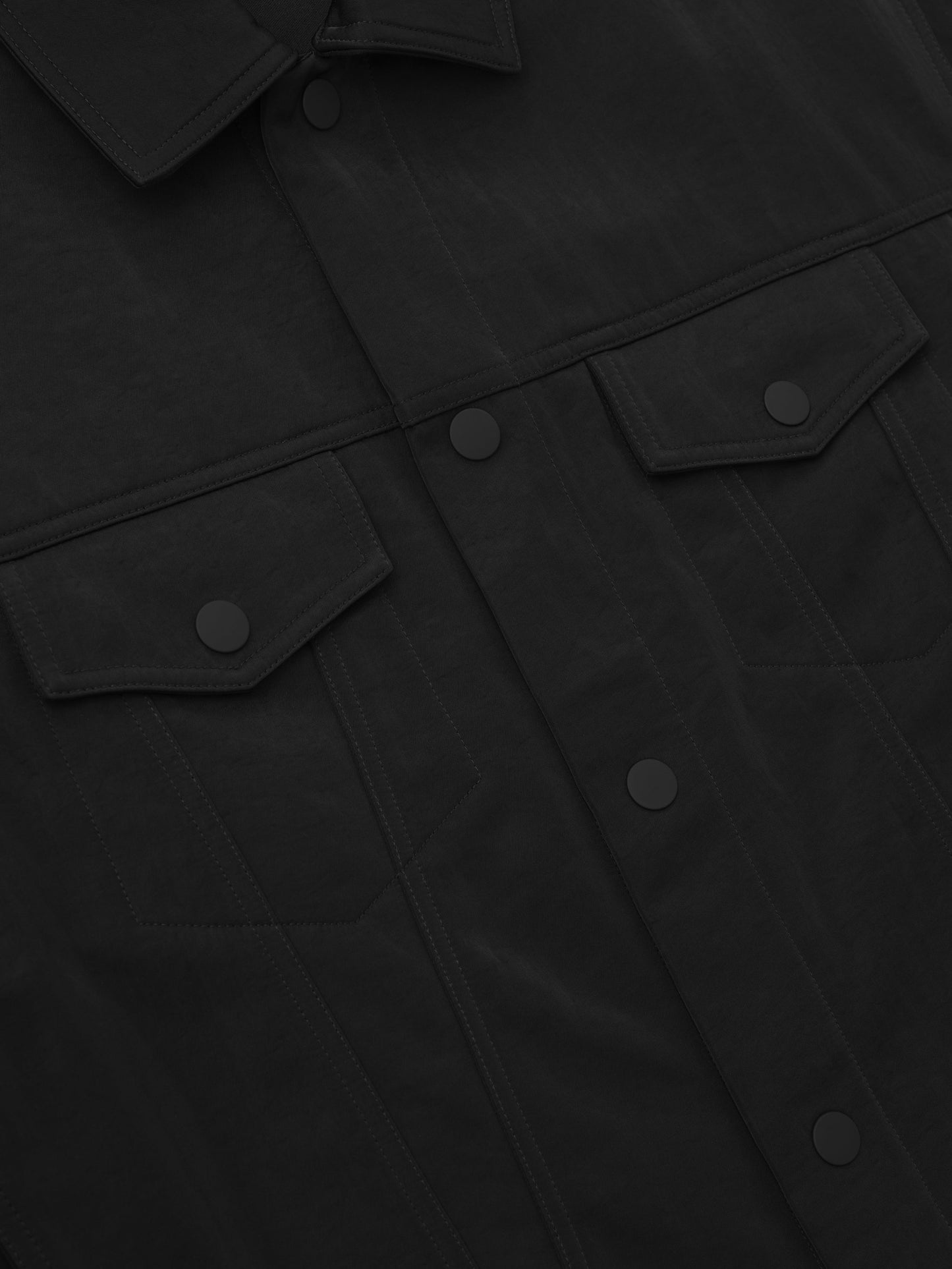 Textured Nylon Trucker Jacket