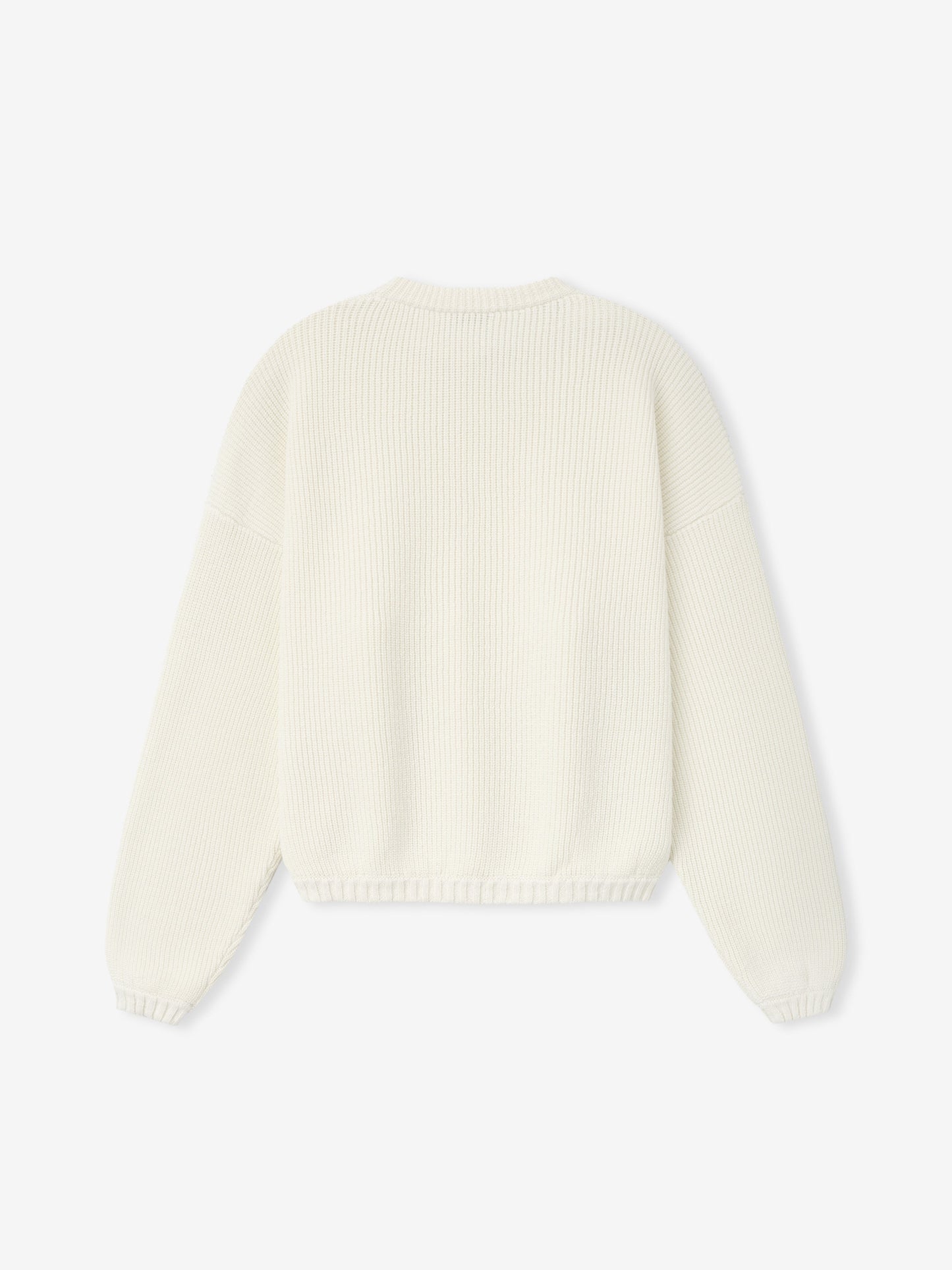 Double Knit Linen Wool Cotton Crewneck Sweater