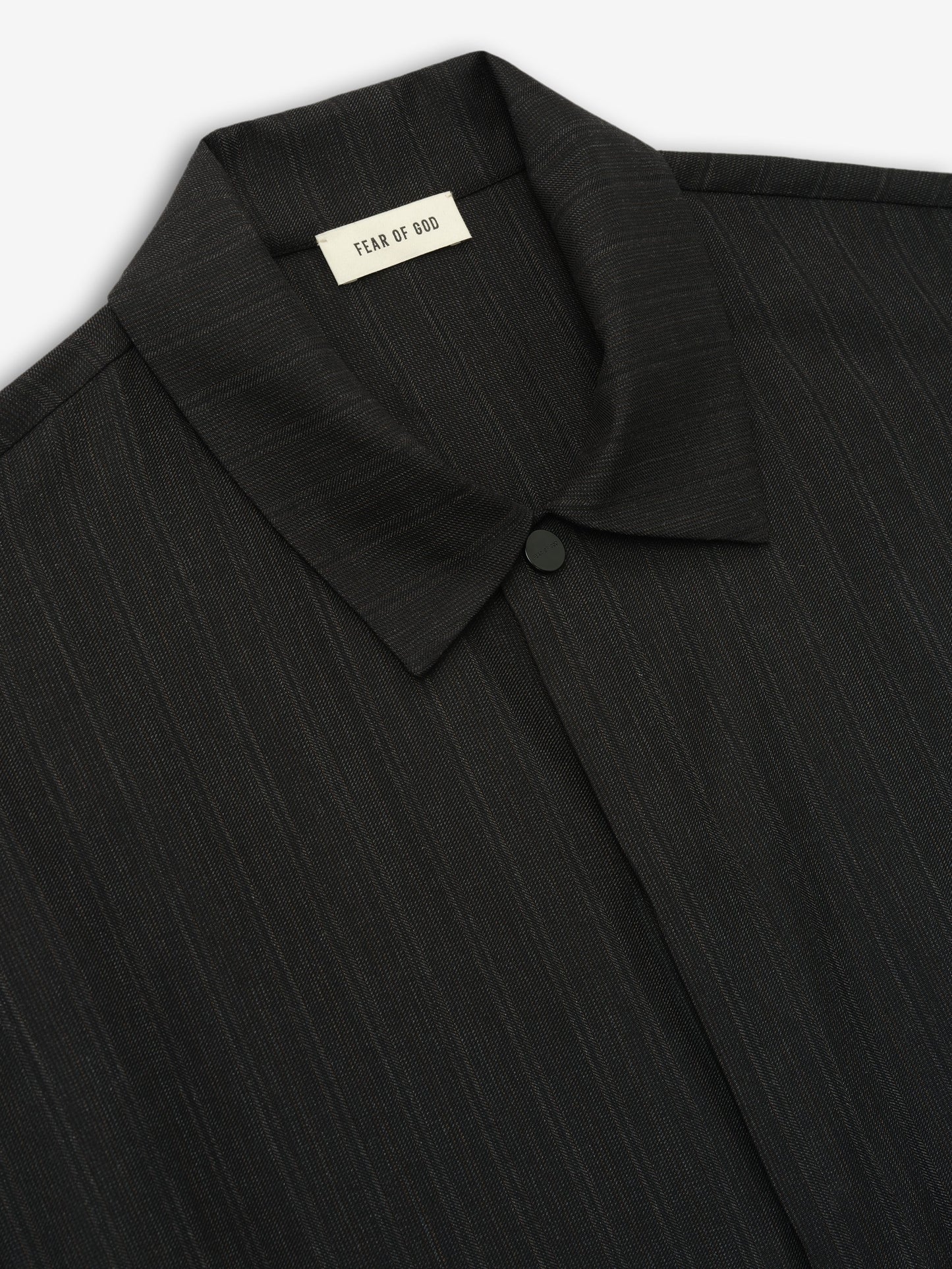 Black Striped Wool Elastic Cuff Shirt