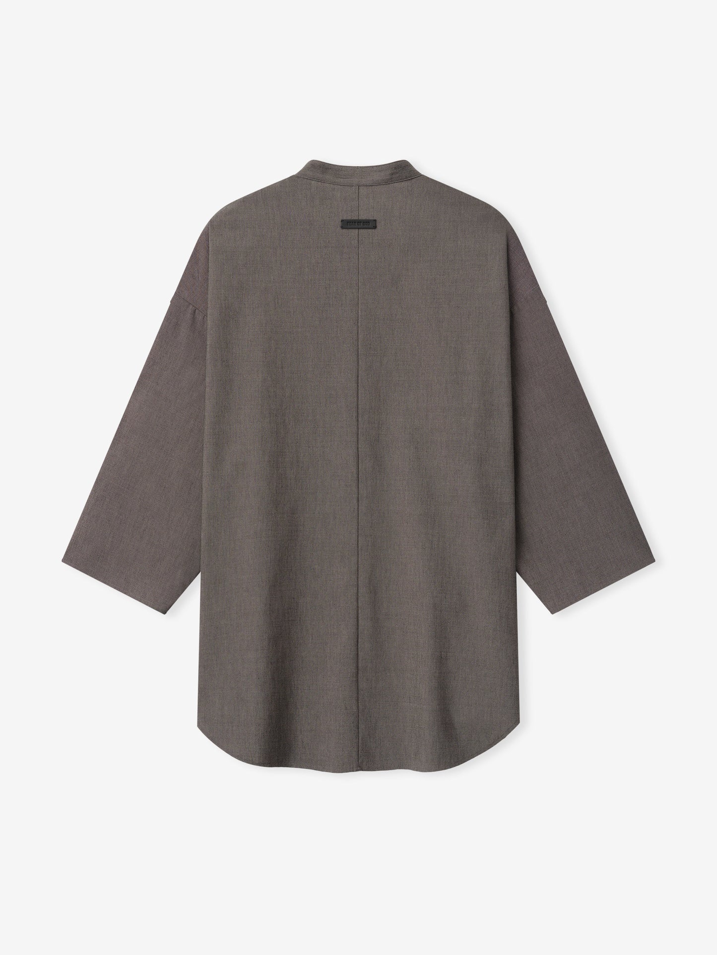 Cotton Wool Oxford Mandarin Relaxed Short Sleeve Shirt