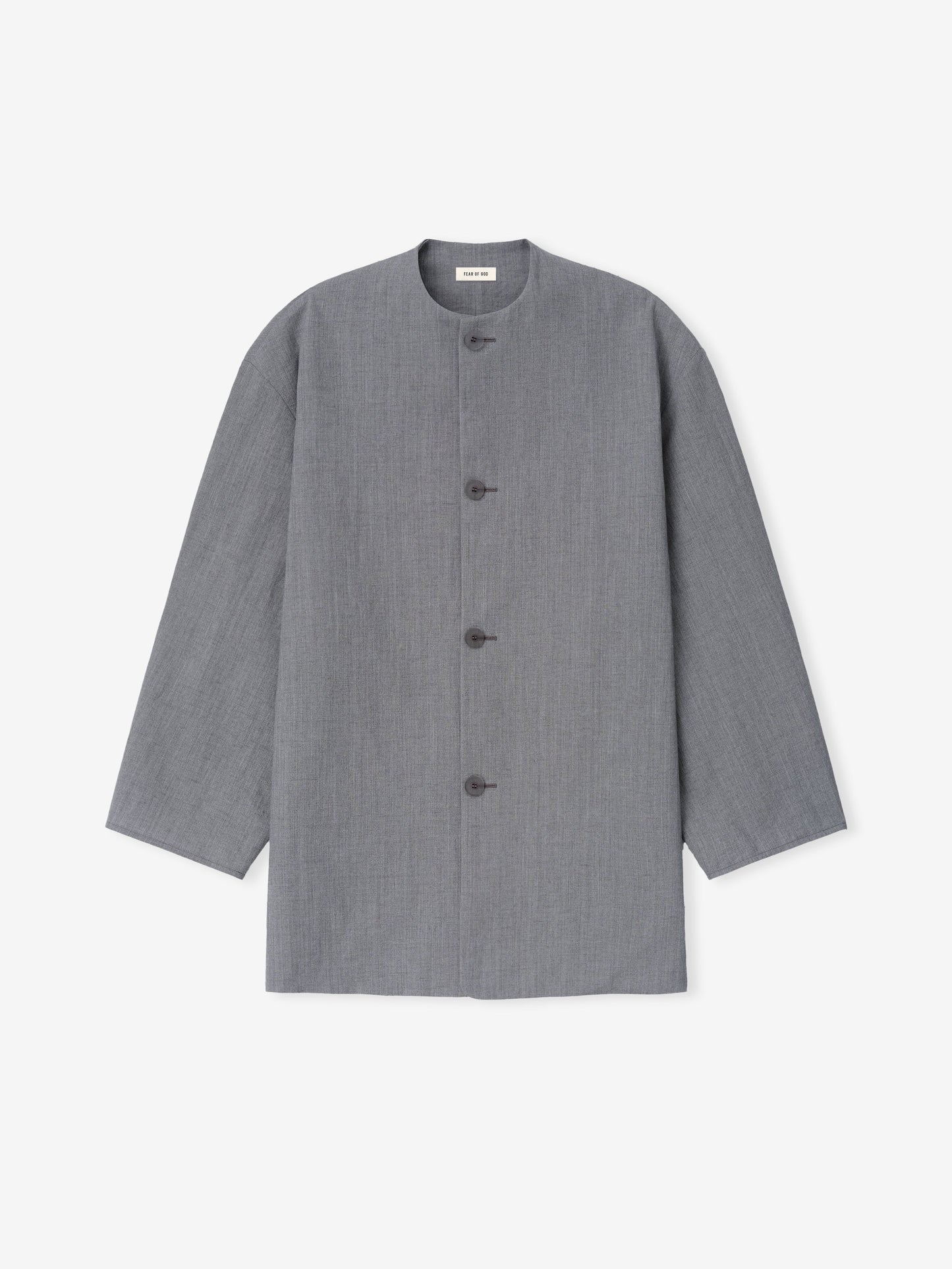 Wool Linen Collarless Sport Jacket
