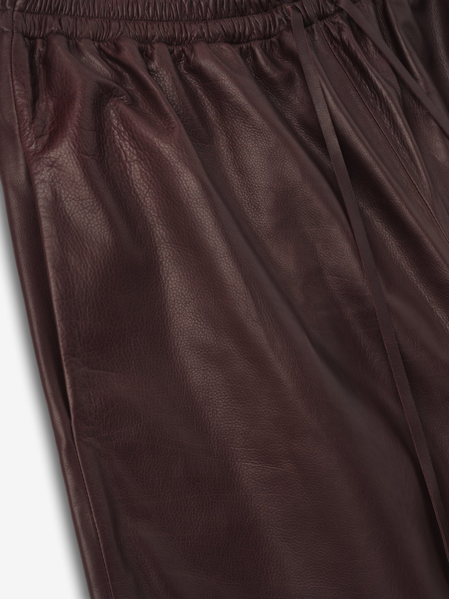 Womens Leather Drawstring Shorts