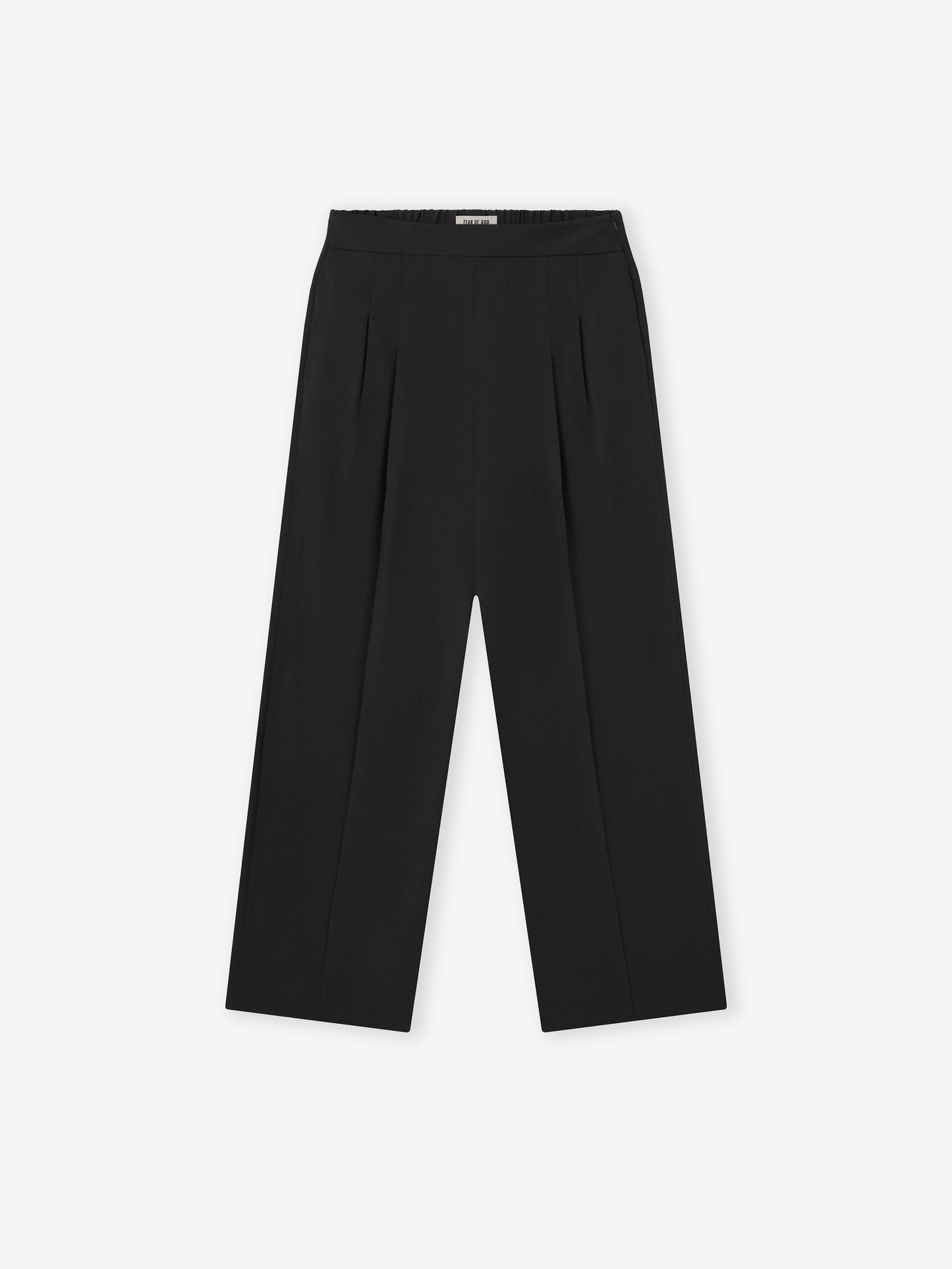 Womens Superfine Wool Twill Wide Leg Pants