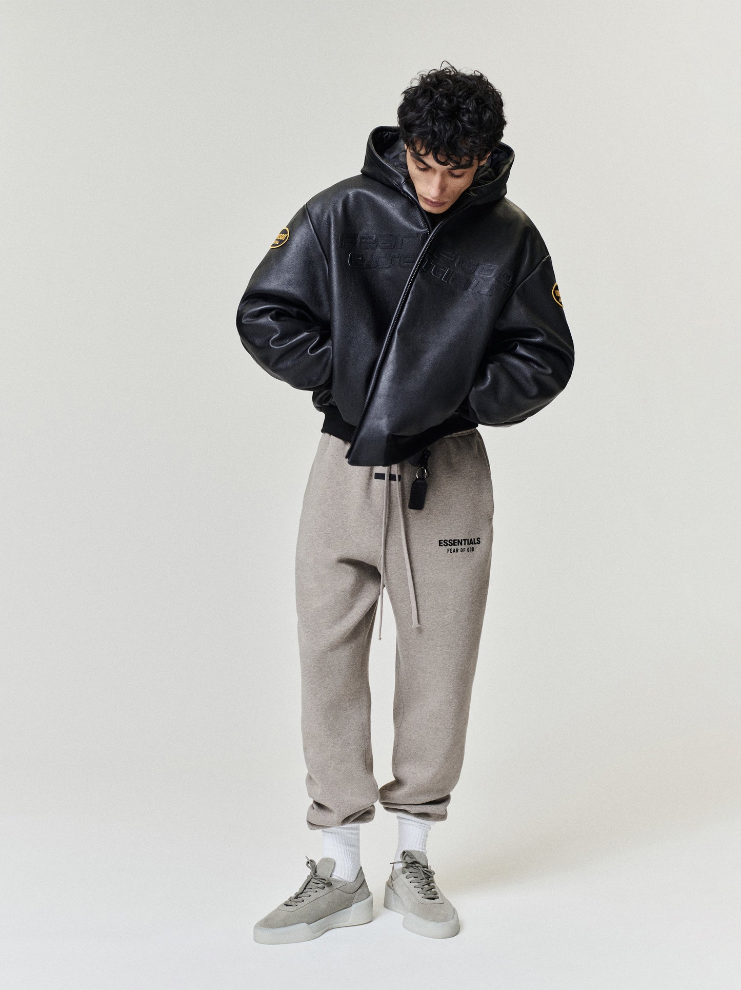 Vanson Essentials Leather Hooded Bomber