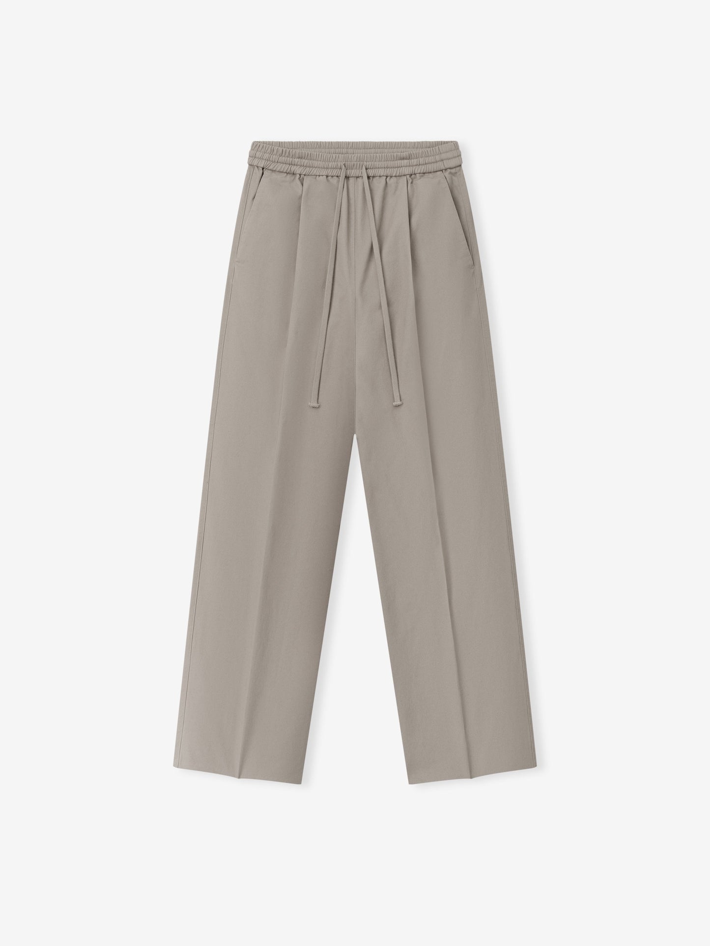 Silk Blend Pleat Front Drawstring Pant