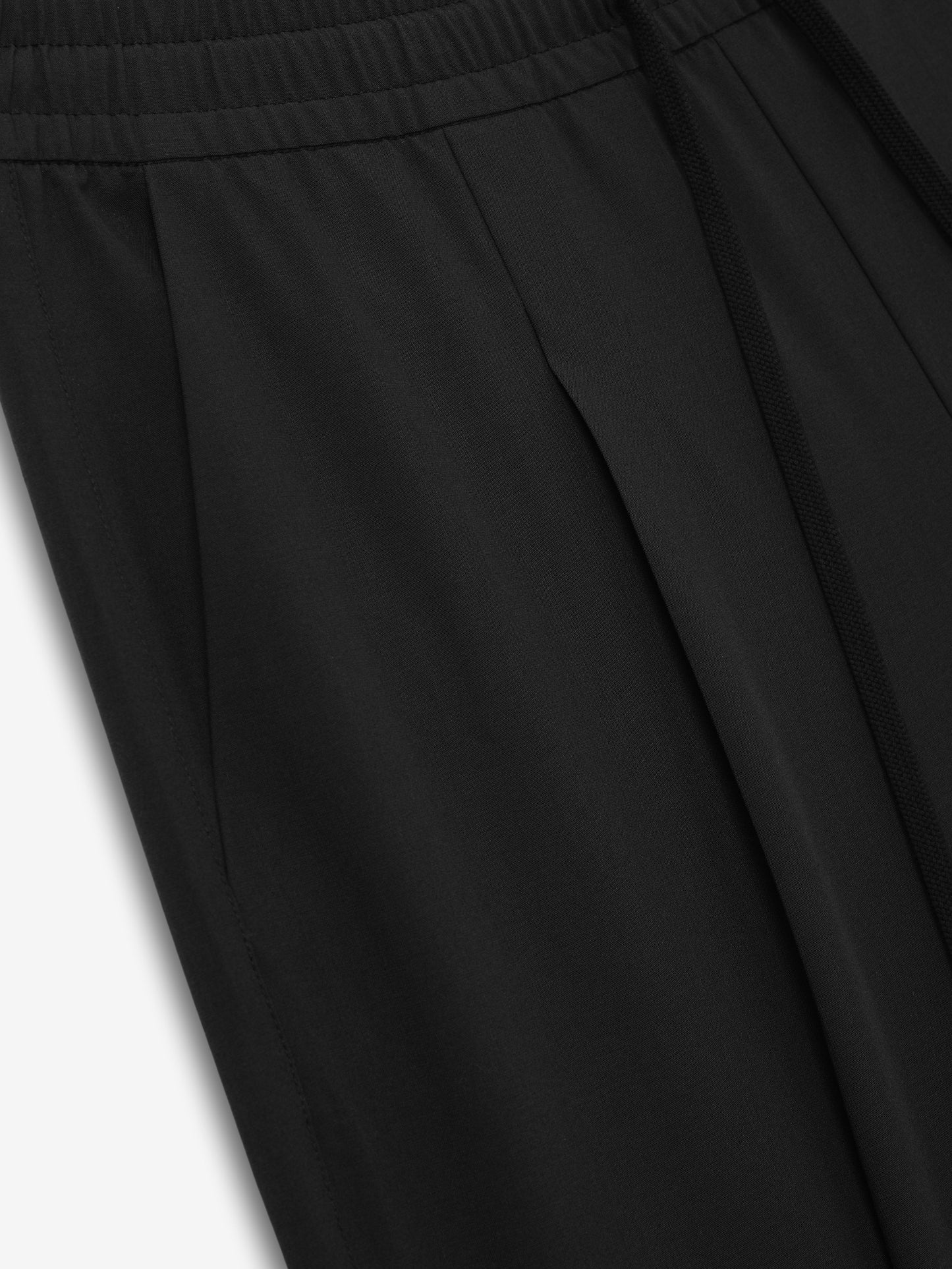 Silk Blend Pleat Front Drawstring Pant