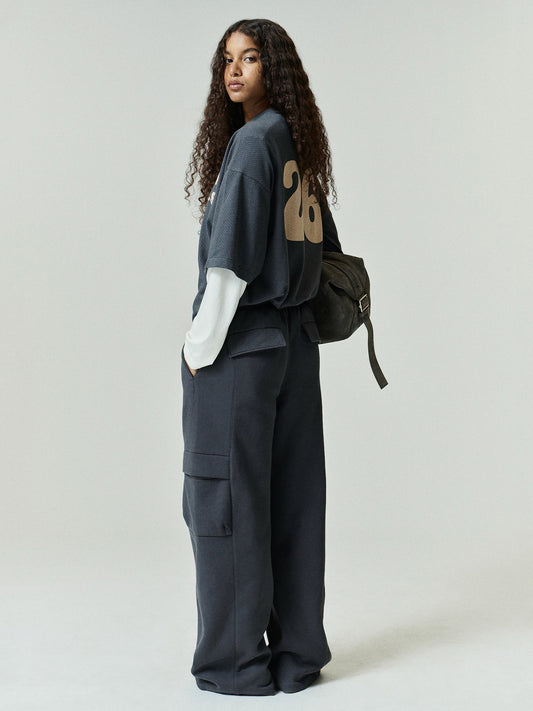 Womens Fleece Cargo Relaxed Sweatpant