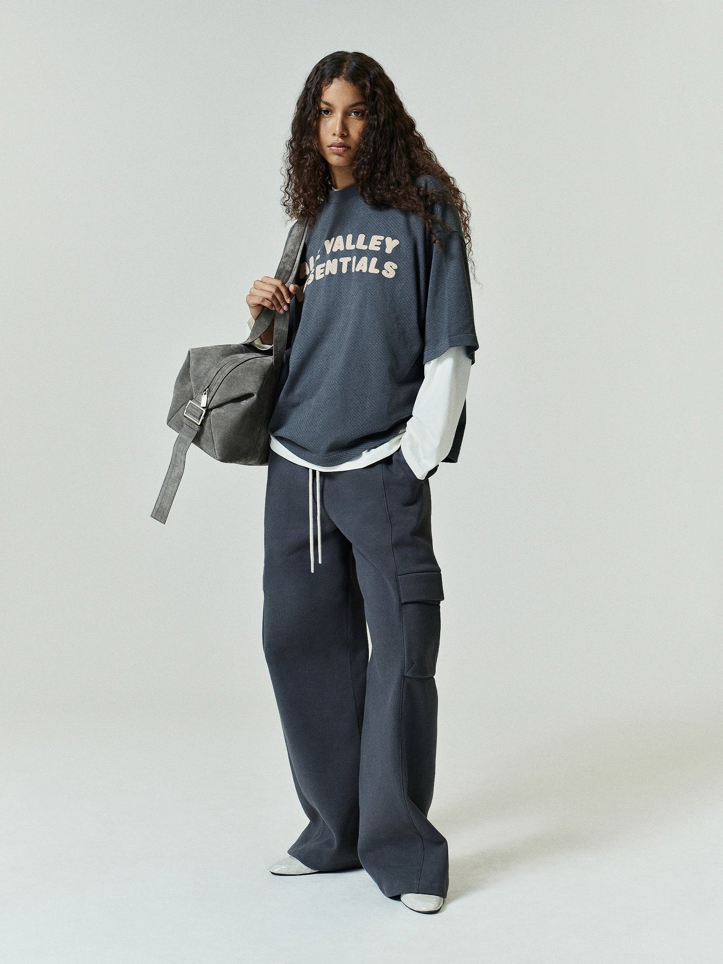 Womens Fleece Cargo Relaxed Sweatpant