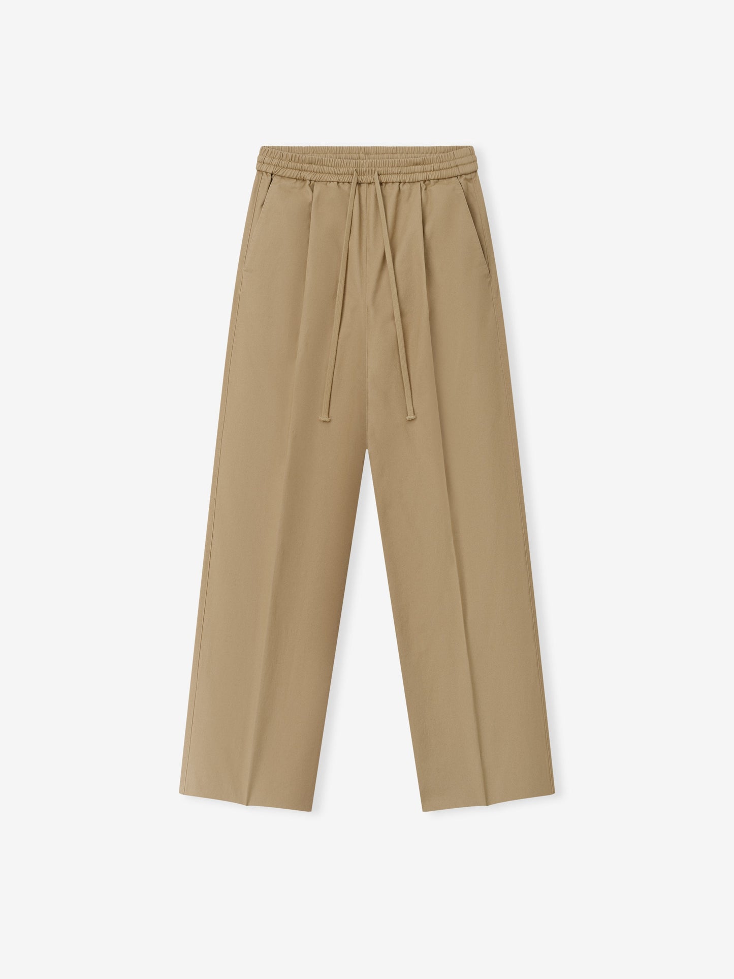 Womens Cotton Twill Pleat Front Drawstring Pant
