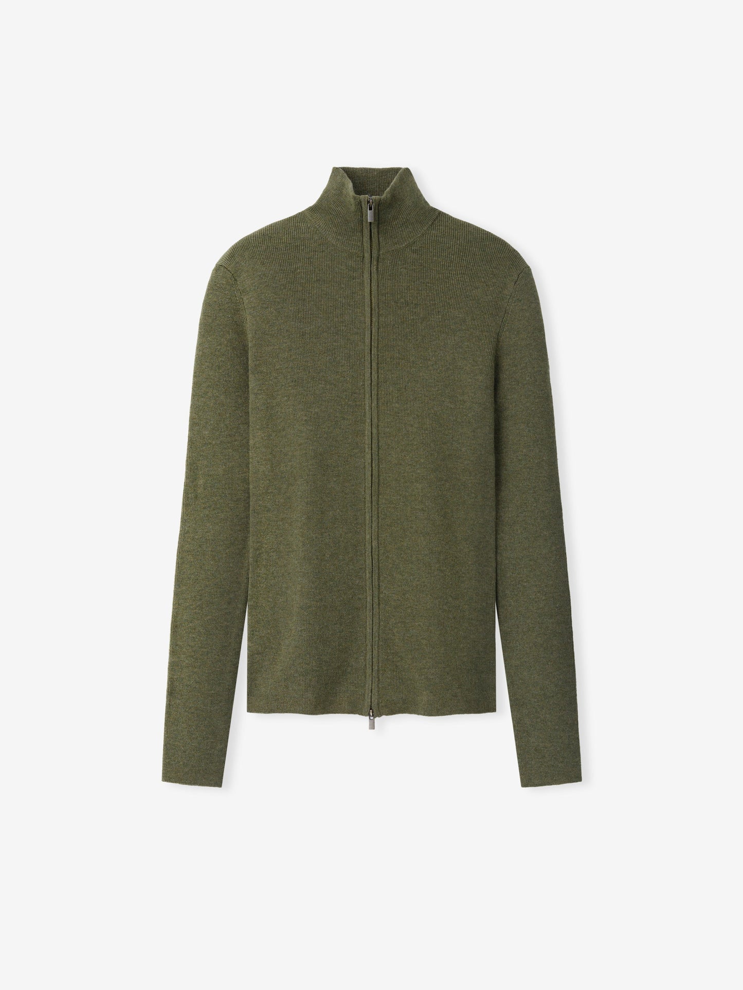 Womens Rib Knit Zip Up Jacket