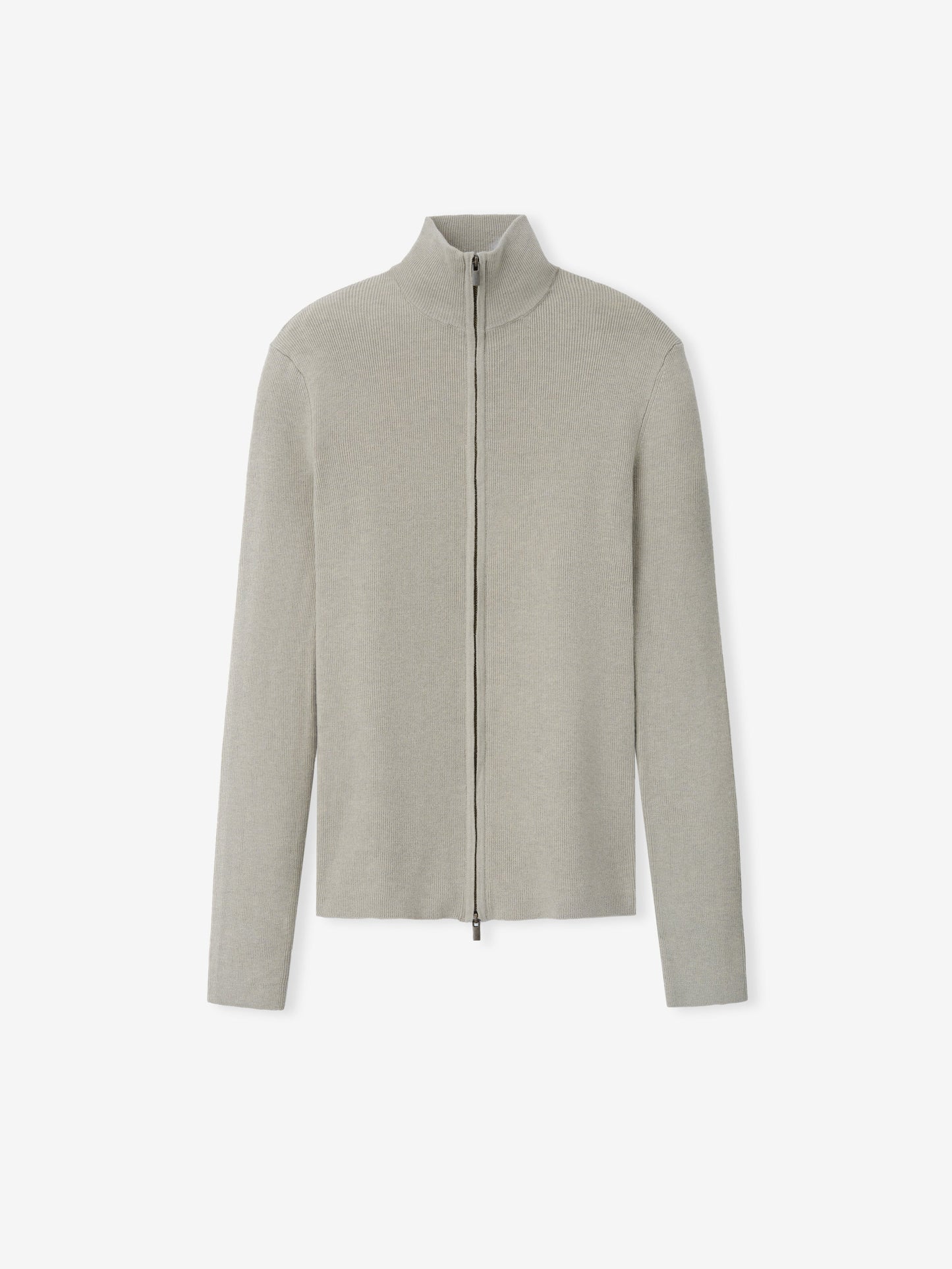 Womens Rib Knit Zip Up Jacket